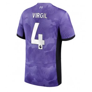 Lacne Muži Futbalové dres Liverpool Virgil van Dijk #4 2023-24 Krátky Rukáv - Tretina